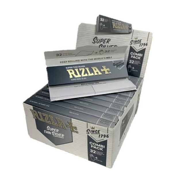 Rizla Silver  KS slim+tips box/24 (IT)