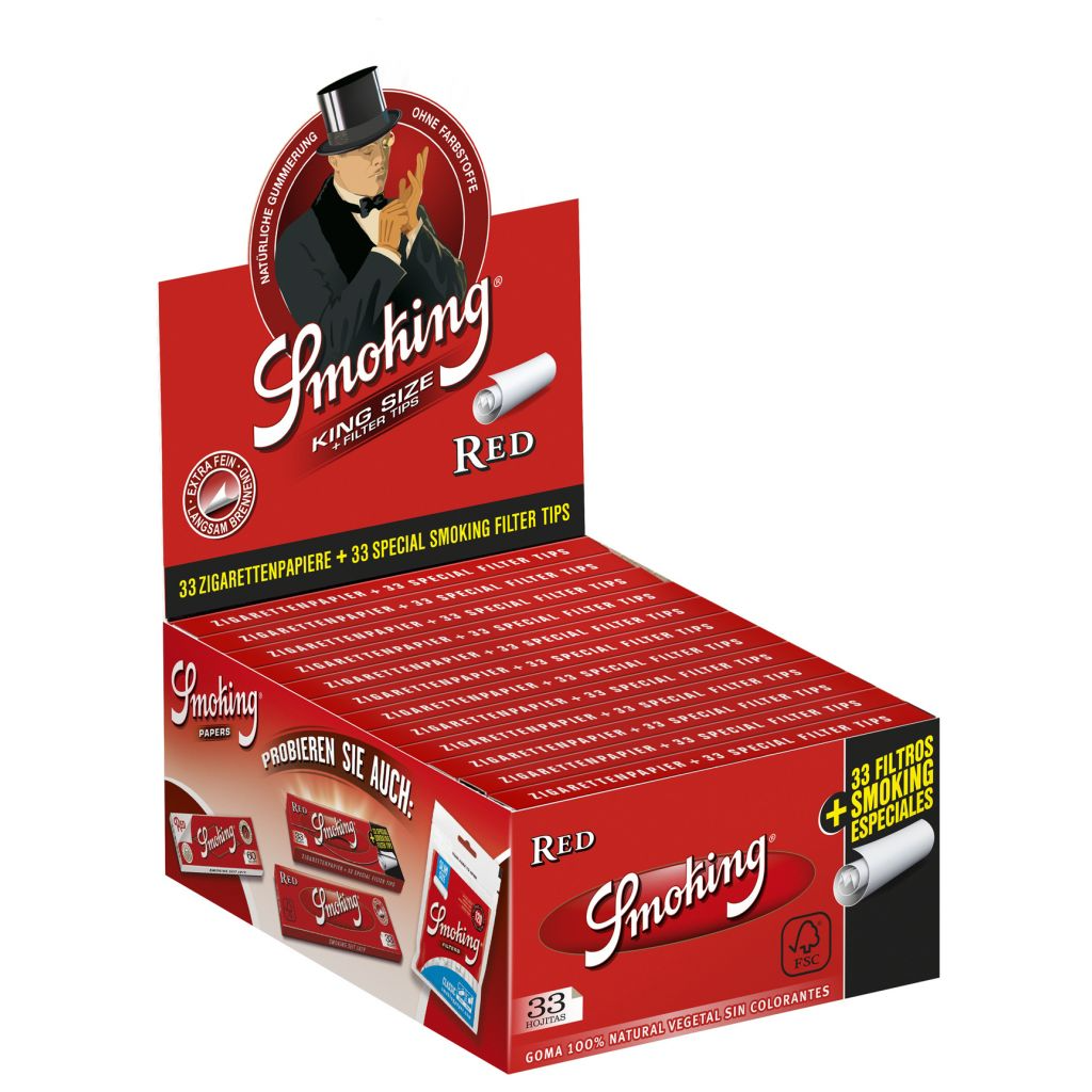 SMOKING KS RED +TIPS x24 (GX)