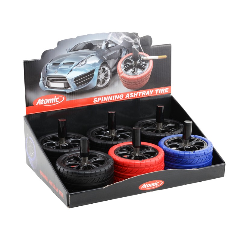 Spinning Ashtray Tire 3 Colors Assorted DP/6