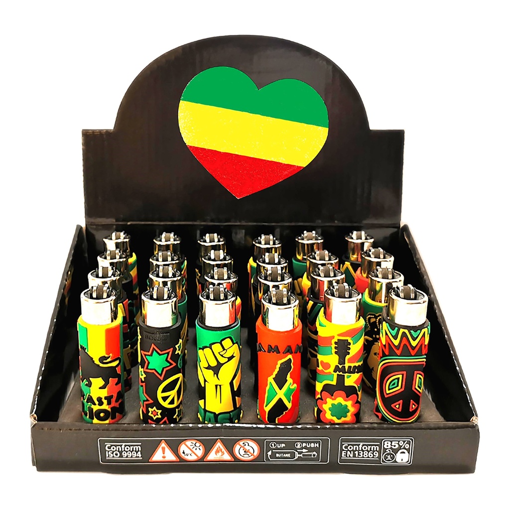 Festival Lighter Silicone Rasta (24 stuks)