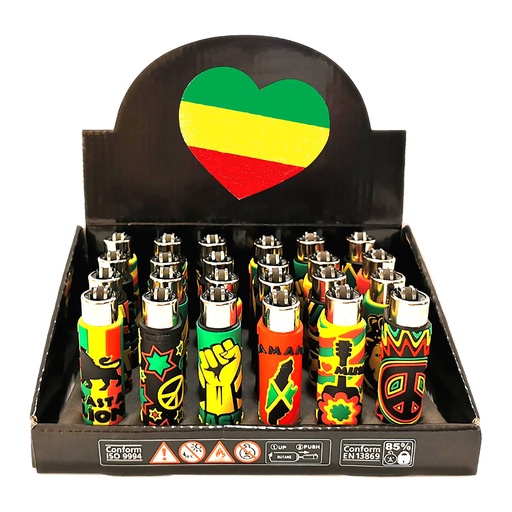 [3935719] Festival Lighter Silicone Rasta (24 stuks)