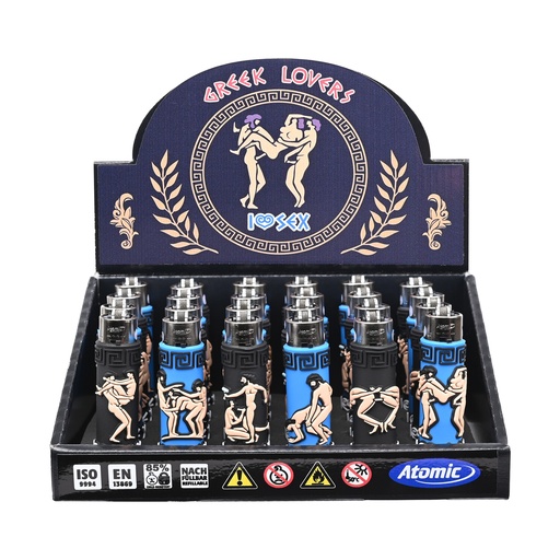 [3935721] Festival Lighter Silicone Greek Lovers (24 stuks)